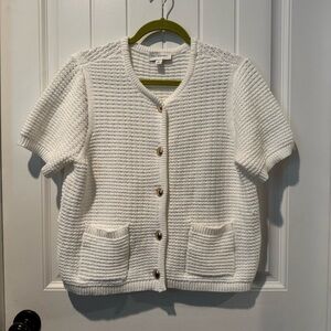 Women's White Cardigan Sweater